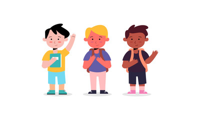 Set of Students Concept Illustration