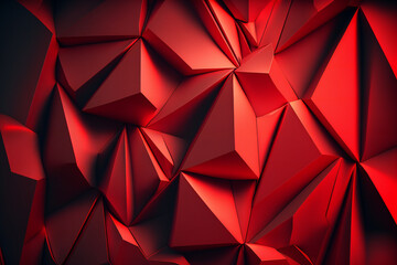 Bright Abstract Red background illustration - Vector geometric shape - can be used as texture, background or wallpaper - Red 3d elements - Generative AI.