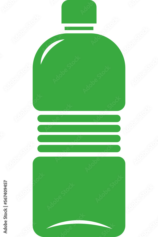 Sticker green plastic bottle