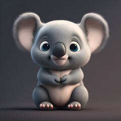Fototapeta premium Cute Koala Character 3D Rendered