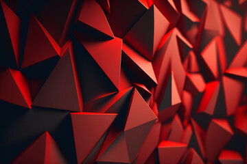 Bright Abstract Red background illustration - Vector geometric shape - can be used as texture, background or wallpaper - Red 3d elements - Generative AI.