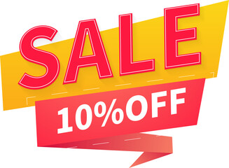 Flash sale 10% OFF 3d  banner background  vector Illustration
