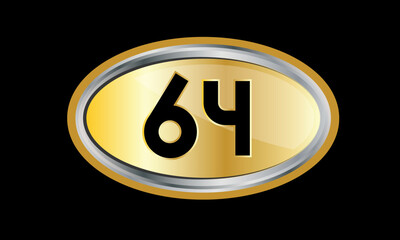 Number Gold Elips Elegant Silver Logo