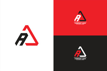 Letter AA triangle logo design vector