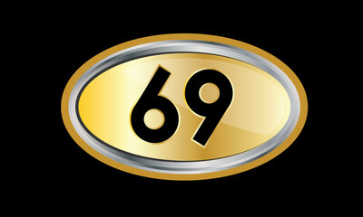 Number Gold Elips Elegant Silver Logo