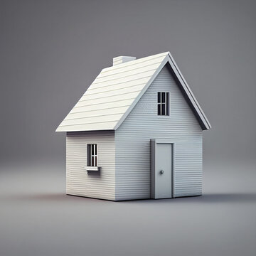 Miniature minimalistic house icon in vector illustrative style, for housing market and real estate, generative ai