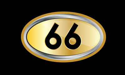 Number Gold Elips Elegant Silver Logo