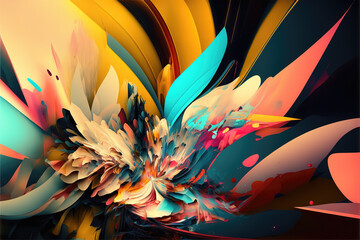 colors are exploding in mixed planes, art style, generative ai technology