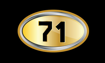 Number Gold Elips Elegant Silver Logo