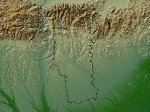 Arges, Romania. Physical. No legend