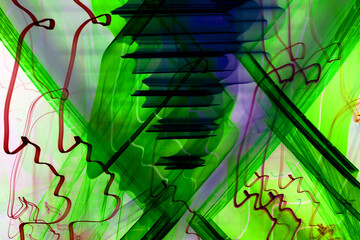 Vibrant Vortex | vibrant abstract background featuring random lines in green, black, red, and purple