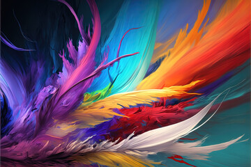 Obraz premium feathers as color art, modern style, generative ai technology