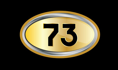 Number Gold Elips Elegant Silver Logo