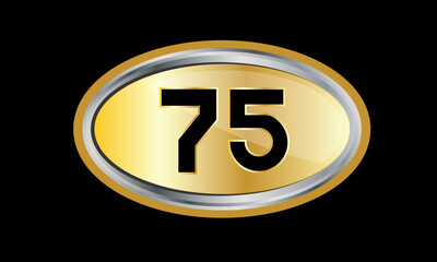 Number Gold Elips Elegant Silver Logo