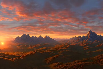 paisaje de un cielo con el atardecer. Generative AI