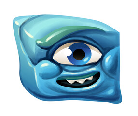 Blue cube disco icon avatar green