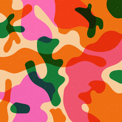Colorful geometric shape background in trendy riso graph print texture style.