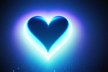 Glowing ice heart AI Generated