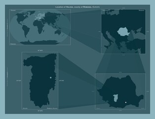 Valcea, Romania. Described location diagram