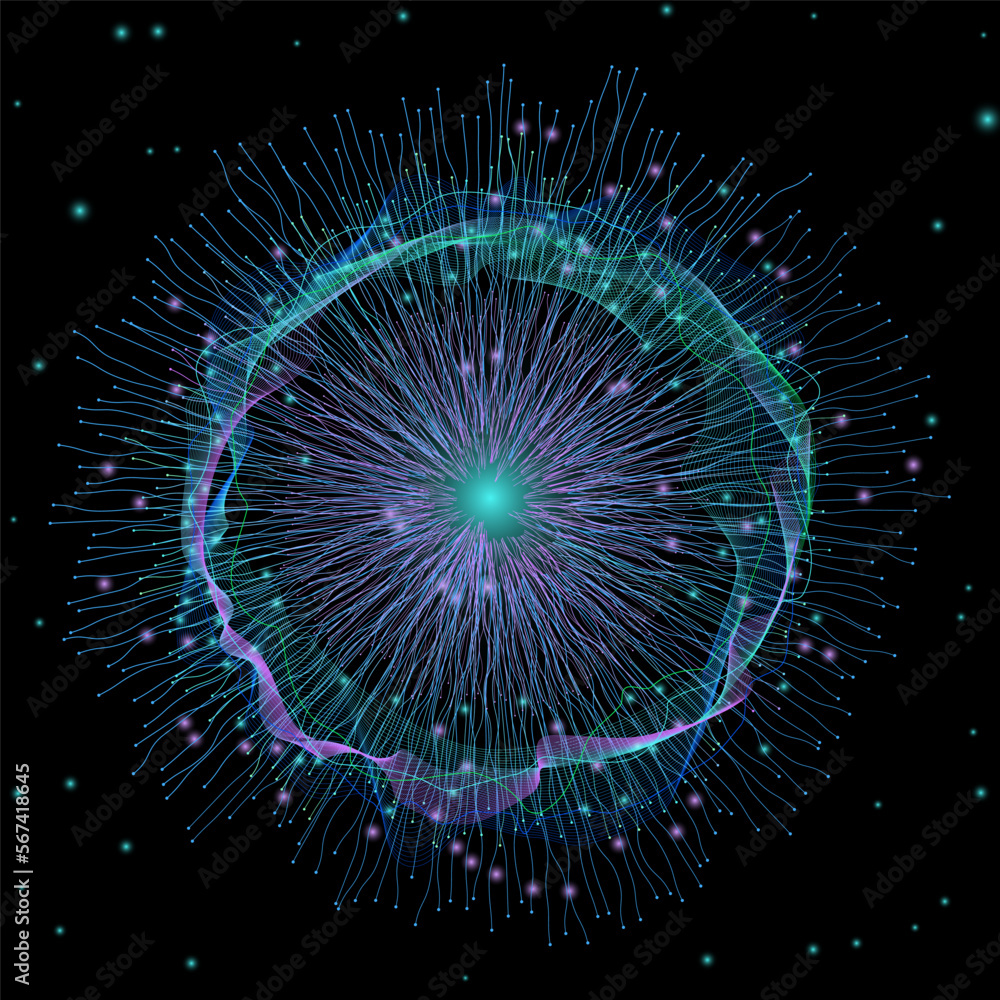 Poster big data concept. abstract image of neural connections for a design on the theme of artificial intel