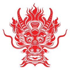 Happy chinese new year 2024 year of the chinese dragon zodiac with on color Background. ( Translation : happy new year, chinese dragon )