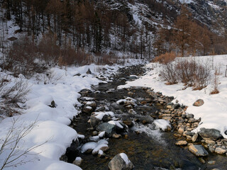 Winter around Gressoney-Saint-Jean, Valle d'Aosta,Italy.