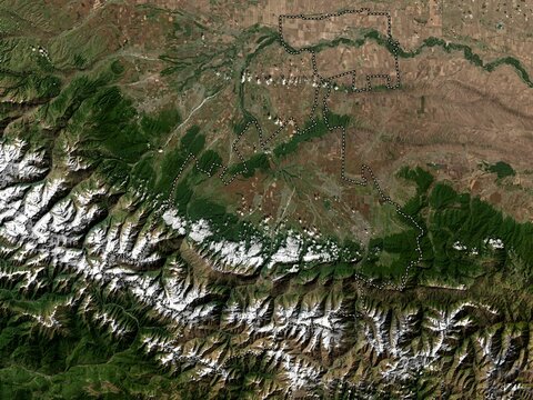 North Ossetia, Russia. Low-res satellite. No legend