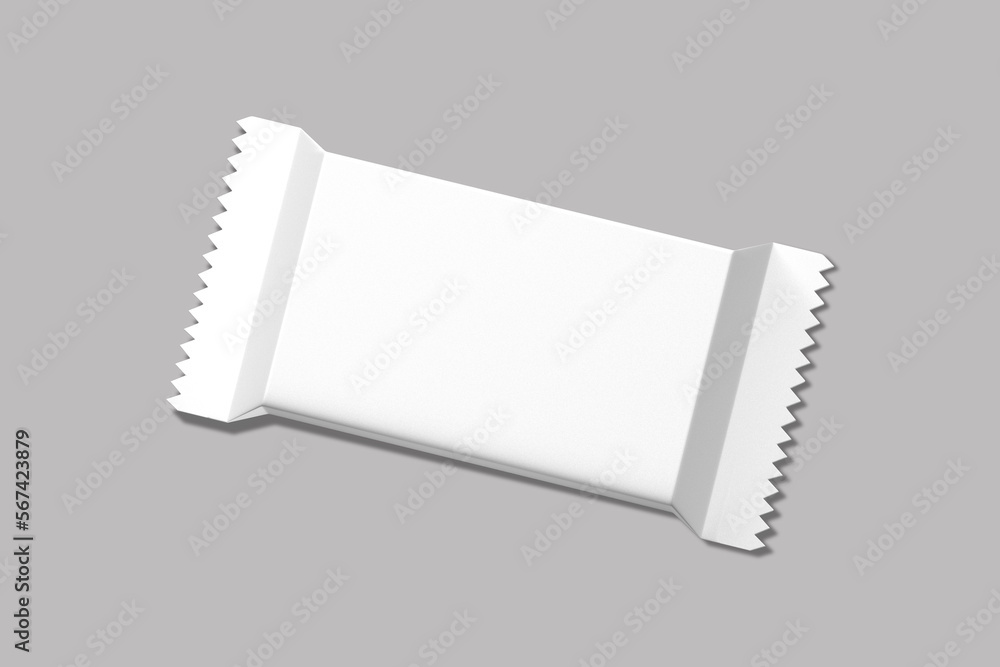 Poster snack bar packaging mockup isolated on a background.3d rendering.