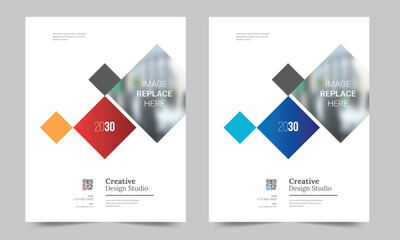 Cover design for annual report and business catalog, magazine, flyer or booklet. Brochure template layout. A4 cover vector EPS-10