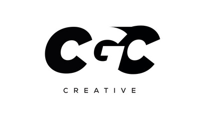 CGC letters negative space logo design. creative typography monogram vector