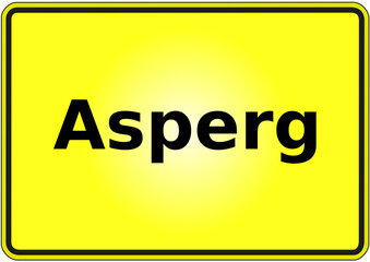 Stadteingangsschild Deutschland Stadt Asperg