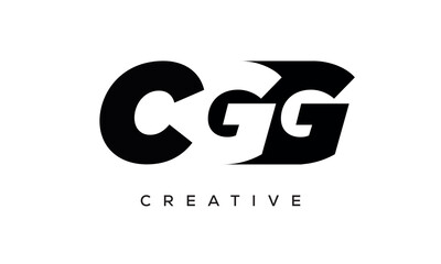 CGG letters negative space logo design. creative typography monogram vector