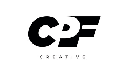 CPF letters negative space logo design. creative typography monogram vector