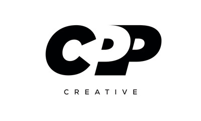 CPP letters negative space logo design. creative typography monogram vector