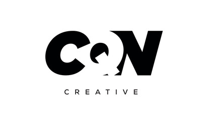 CQN letters negative space logo design. creative typography monogram vector