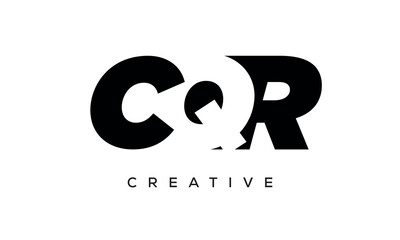 CQR letters negative space logo design. creative typography monogram vector
