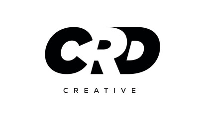 CRD letters negative space logo design. creative typography monogram vector