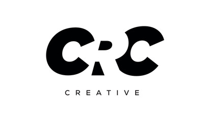 CRC letters negative space logo design. creative typography monogram vector