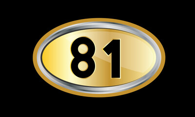 Number Gold Elips Elegant Silver Logo