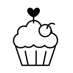 Cupcake love design vector icon