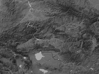 Tuva, Russia. Grayscale. No legend