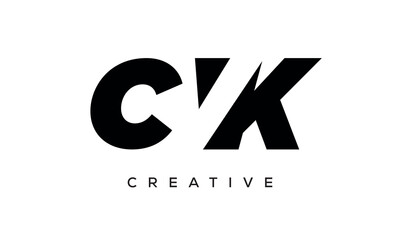 CVK letters negative space logo design. creative typography monogram vector