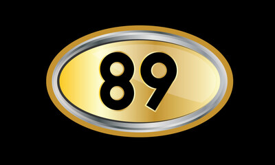 Number Gold Elips Elegant Silver Logo