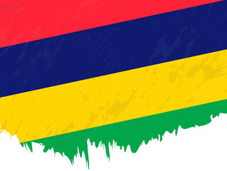 Obraz premium Grunge-style flag of Mauritius.
