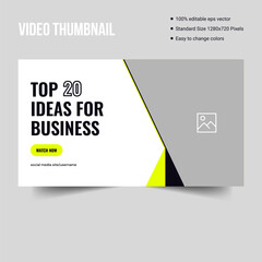 Professional video thumbnail for business strategy, cover banner template design