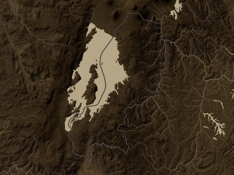 Iburengerazuba, Rwanda. Sepia. No legend