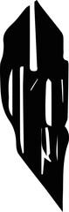 An abstract transparent cyberpunk shape design element. Shape vectorized from an ai generation.