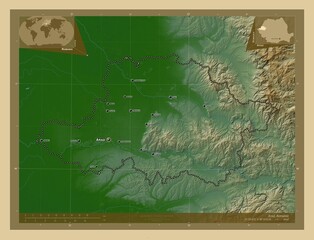 Arad, Romania. Physical. Labelled points of cities