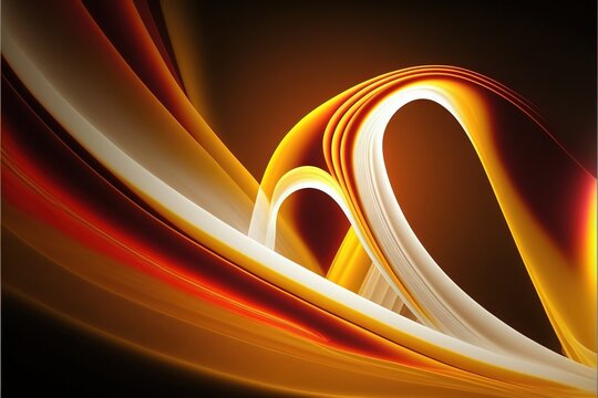  a picture of a yellow and red abstract background with a black background and a white and orange swirl in the middle of the image and a black background. Generative AI