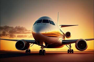 Fototapeta na wymiar Business class travel concept luxury private jet (Ai generated)